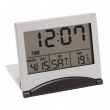LCD-Reisewecker " Aster"  mit Datumsanzeige und Thermometer, silber