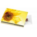 Klappkärtchen Sonne, 90 x 60 mm, Zwergsonnenlbume, 1-4-farbig Digitaldruck inklusive